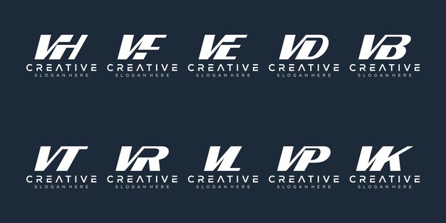 Création de logo abstrait lettre monogramme v