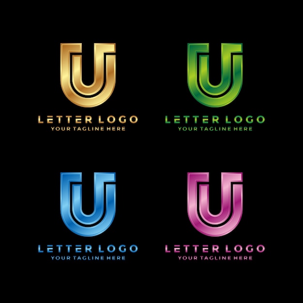 Vecteur création de logo abstrait lettre u luxe
