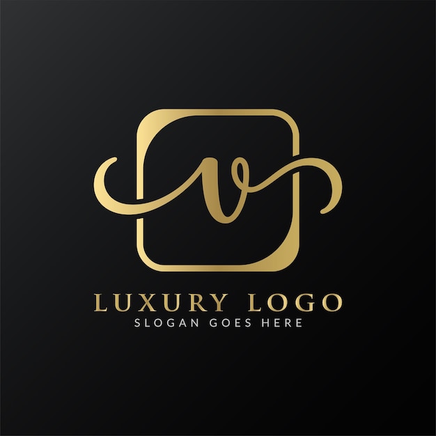 Création De Logo Abstrait Lettre V De Luxe Premium Or