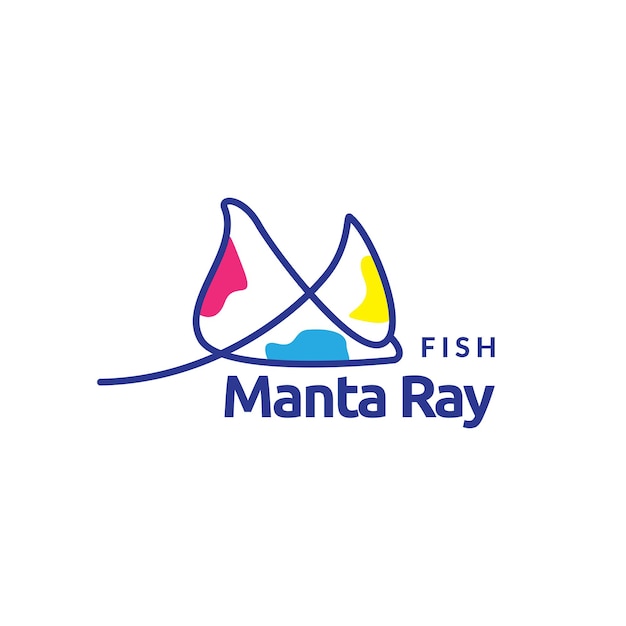 Création de logo abstrait poisson raie manta