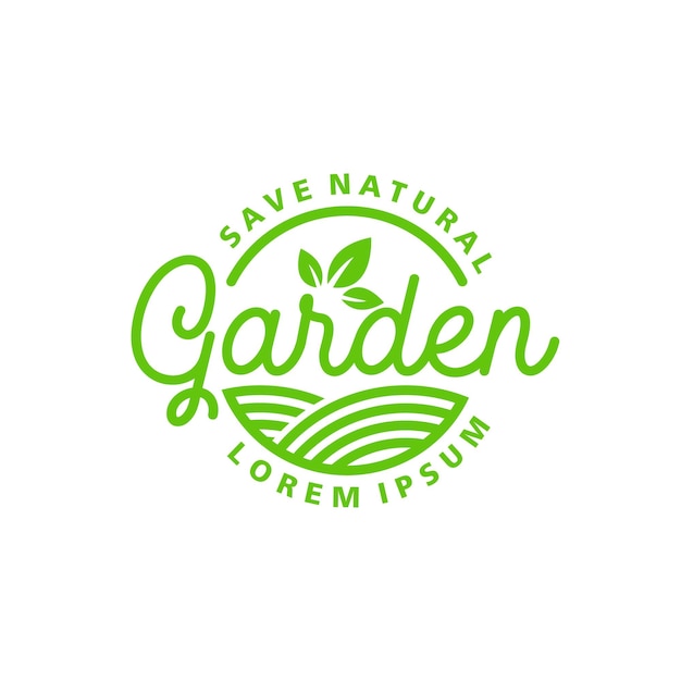 Création De Logo D'agriculture De Jardin Monoline
