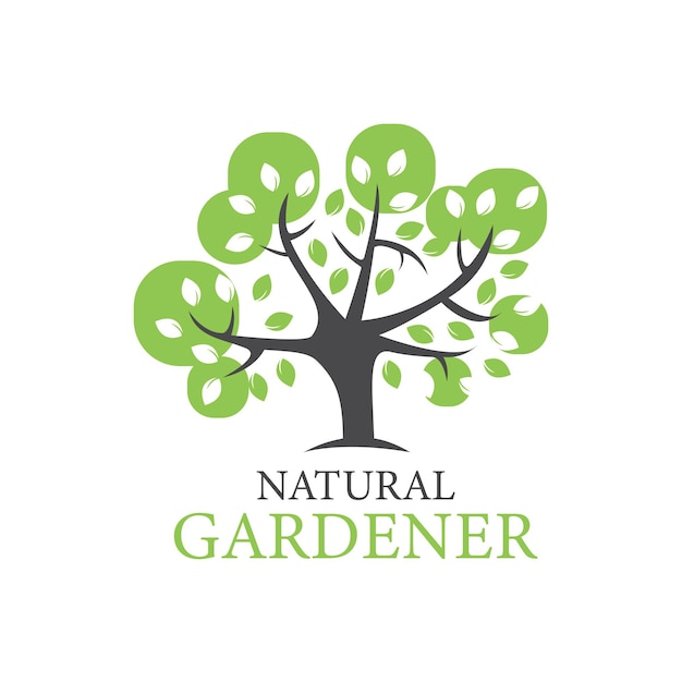 Vecteur création de logo d'agriculture de jardinier naturel