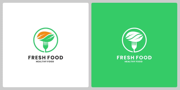 Création de logo d'aliments sains et créatifs pour restaurant