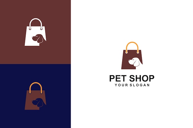 Vecteur création de logo d'animalerie avec chien