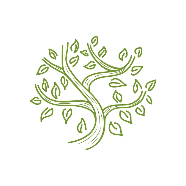 création de logo d'arbre abstrait de luxe