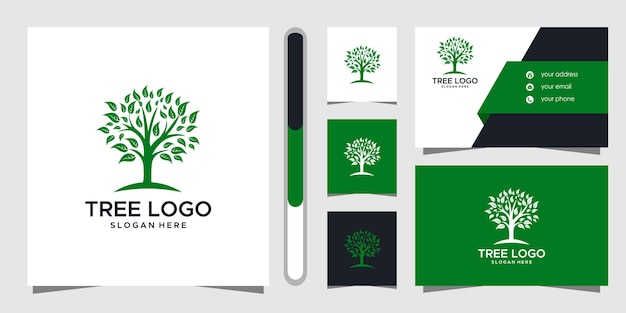 Création De Logo D'arbre Et Carte De Visite.