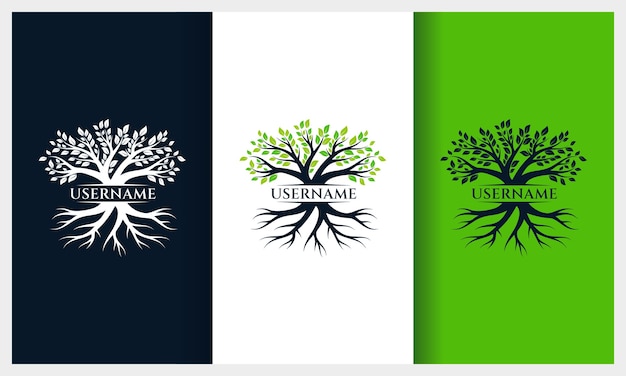 Vecteur création de logo arbre de vie, modèle de logo illustration arbre nature