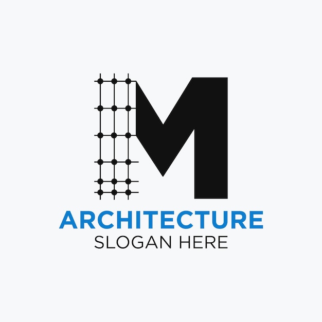 Création De Logo D'architecture Lettre M. Icône De L'immobilier, Architecte Et Symbole De La Construction