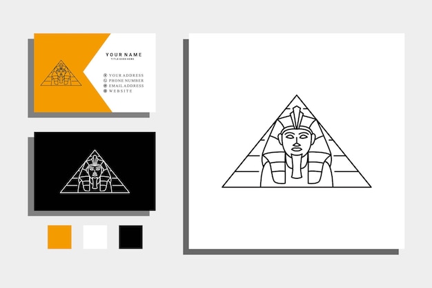 Création De Logo D'art En Ligne De Sphinx égyptien Antique Triangle