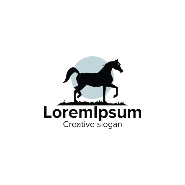 Vecteur création de logo art silhouette cheval