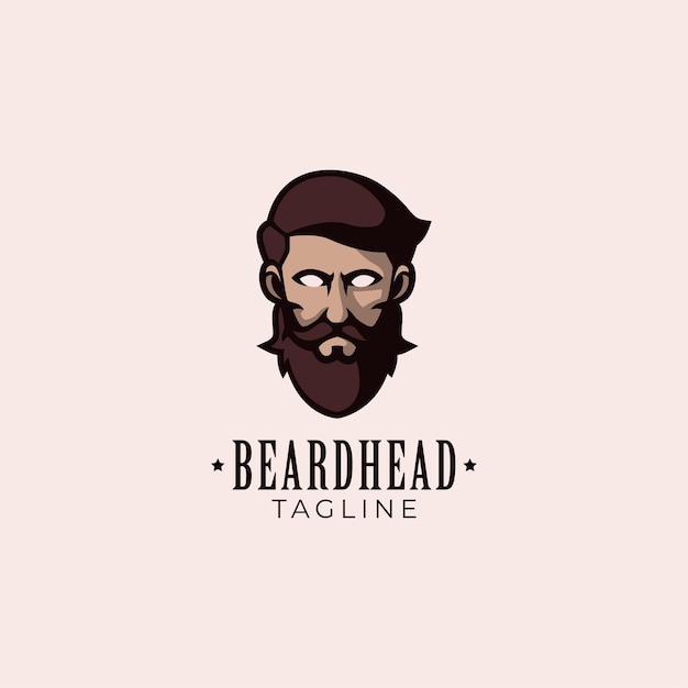 Création De Logo Avatar Homme Tête Barbu