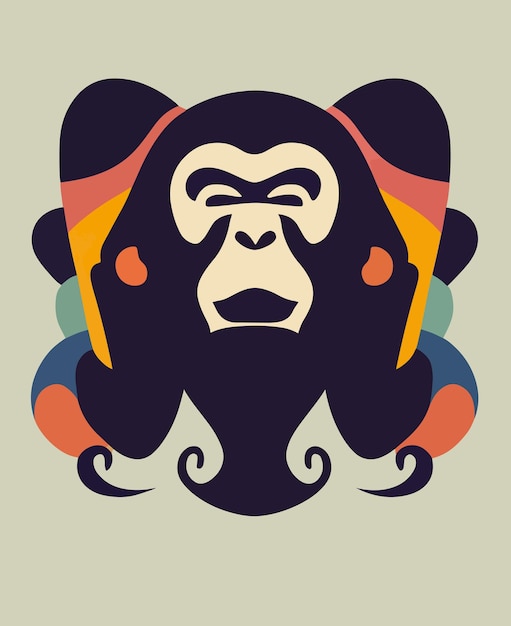 Vecteur création de logo d'avatar de singe