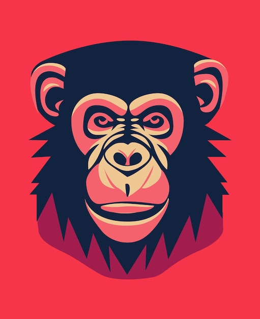 Vecteur création de logo d'avatar de singe