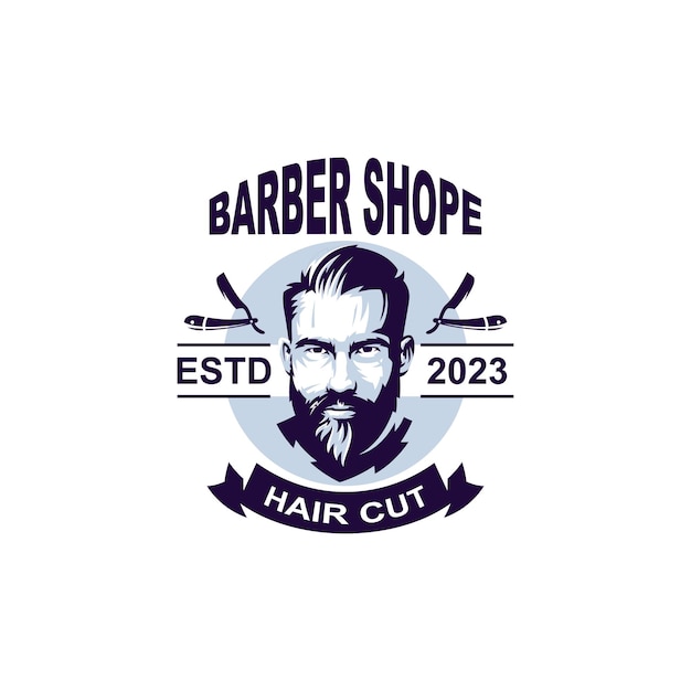 Création De Logo Barber Shope Avec Vecteur