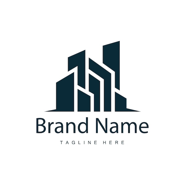 Création de logo de bâtiment de ville moderne Architecture urbaine luxueuse et simple