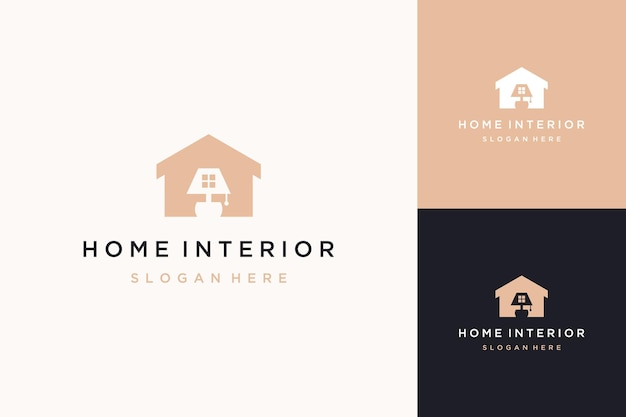 Création De Logo De Bâtiments Et D'intérieurs Ou De Maisons Avec Des Lumières