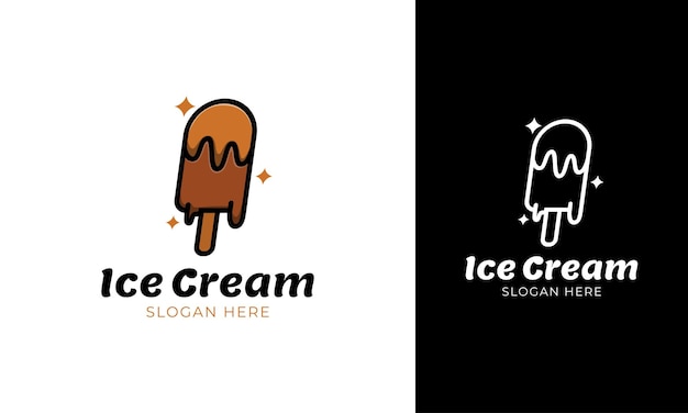 Création De Logo De Bâton De Glace Avec Du Chocolat Fondu