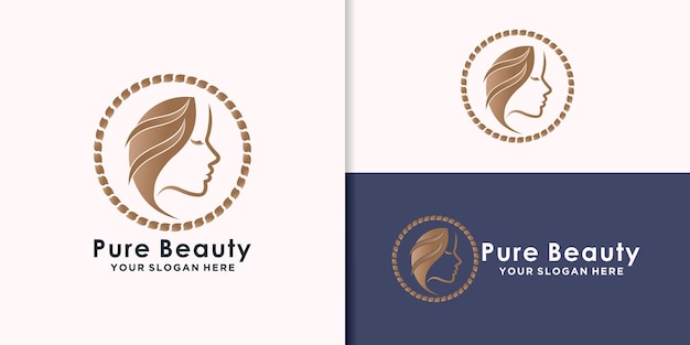 Création De Logo De Beauté Avec Concept Créatif Vecteur Premium