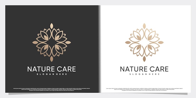 Création De Logo De Beauté Naturelle Pour Salon De Beauté Avec Concept Moderne Créatif Vecteur Premium