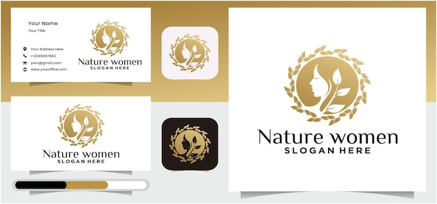 Création De Logo De Beauté Pure Avec Concept Naturel De Logo De Beauté Pure Art Feuille