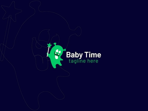 Création De Logo De Bébé Magique - Vecteur De Temps De Bébé Vecteur gratuit