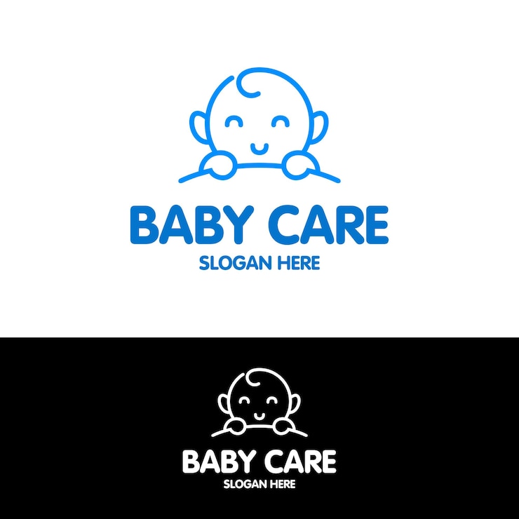 Vecteur création de logo de bébé mignon vectoriel