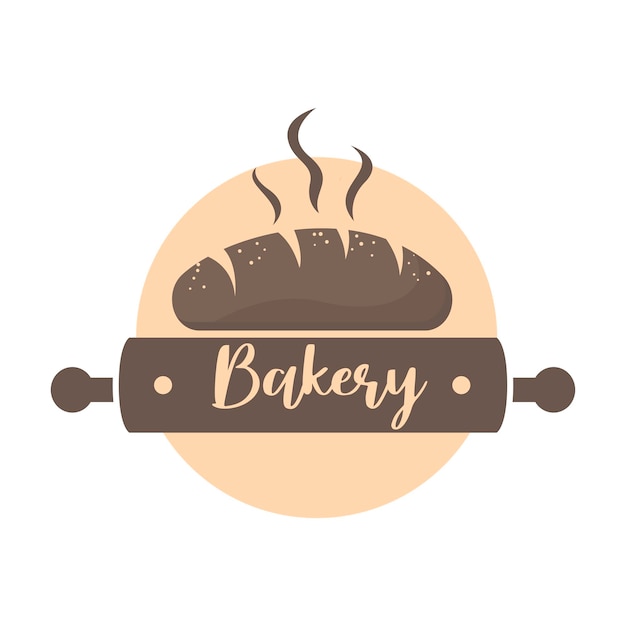 Création De Logo De Boulangerie Avec Un Style Plat D'illustration Vectorielle De Gâteau Cercle Couleur