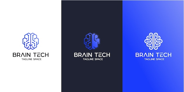 Création De Logo Brain Tech, Création De Logo De Cerveau Intelligent