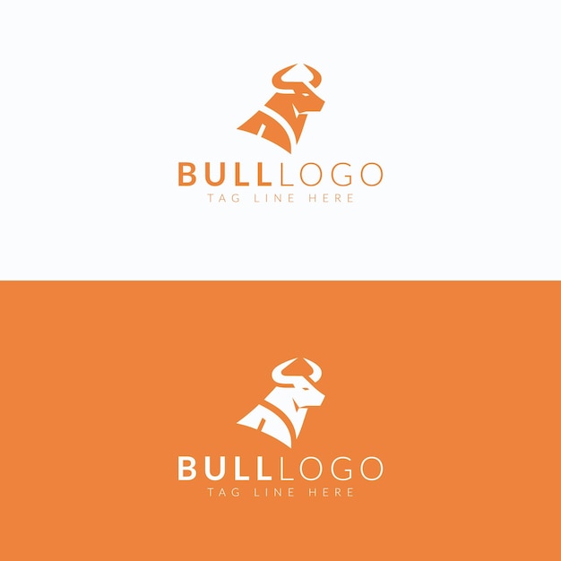 Création de logo Bull en orange et blanc