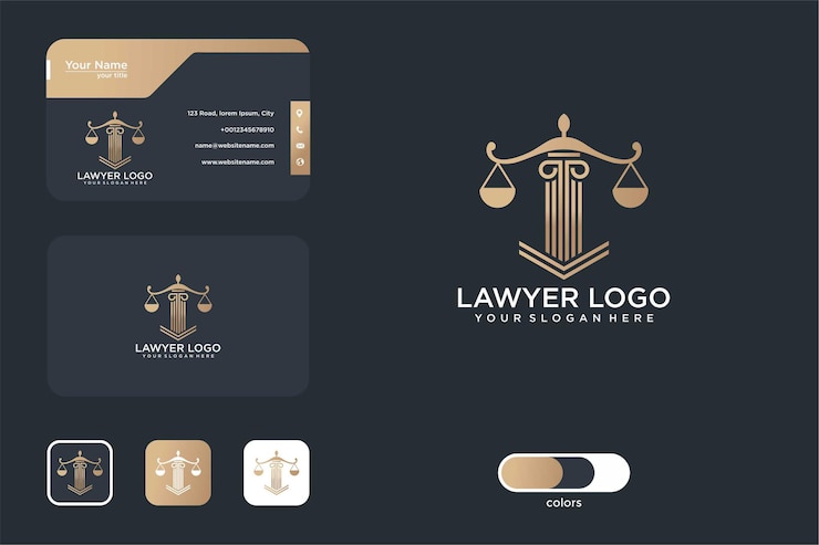Vecteur création de logo de cabinet d'avocats et carte de visite