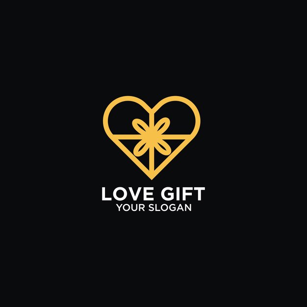 Vecteur création de logo de cadeau d'amour