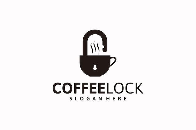 Création De Logo De Café Avec Cadenas, Inspiration Logo.