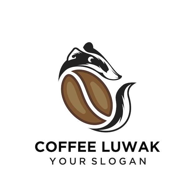 Vecteur création de logo de café avec luwak