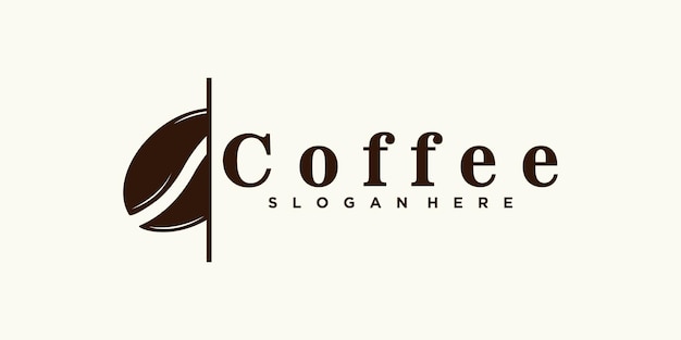 Création de logo de café pour icône de café avec vecteur premium de concept créatif