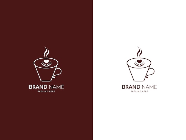 Vecteur création de logo de café ou de thé minimaliste moderne et professionnel pour le café du restaurant