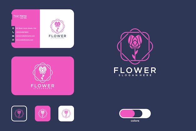 Création De Logo Et Carte De Visite Fleur Rose