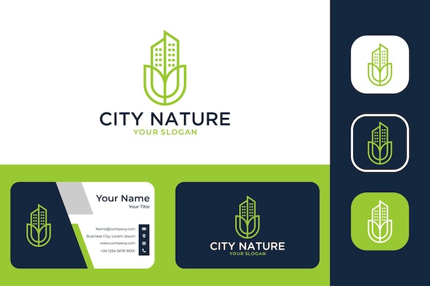Création De Logo Et Carte De Visite Pour L'immobilier De La Nature De La Ville