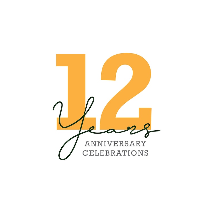 Vecteur création de logo de célébration du 12e anniversaire. vecteur eps10