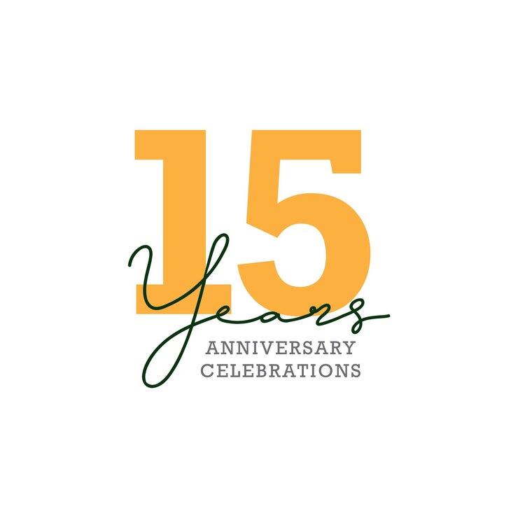 Vecteur création de logo de célébration du 15e anniversaire. vecteur eps10