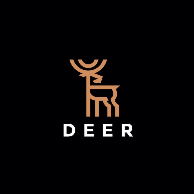 création de logo de cerf simple minimaliste
