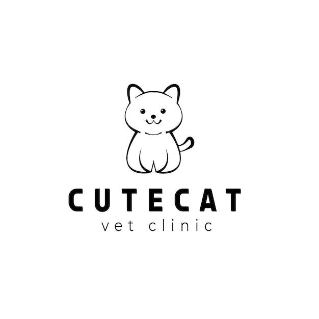 Création De Logo De Clinique Vétérinaire Chat Mignon