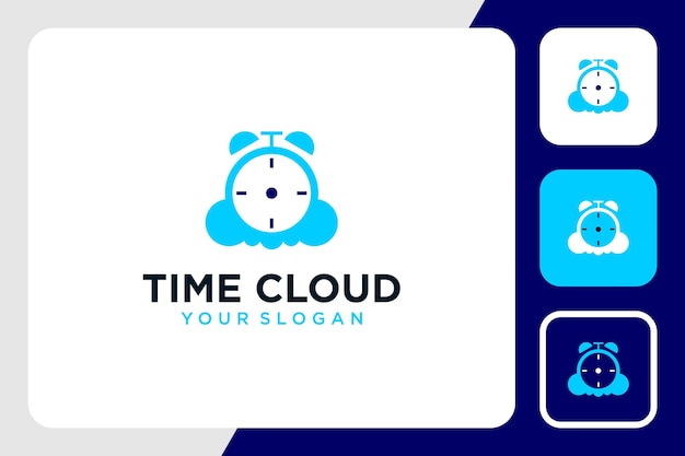 Création De Logo Cloud Avec Heure Ou Horloge