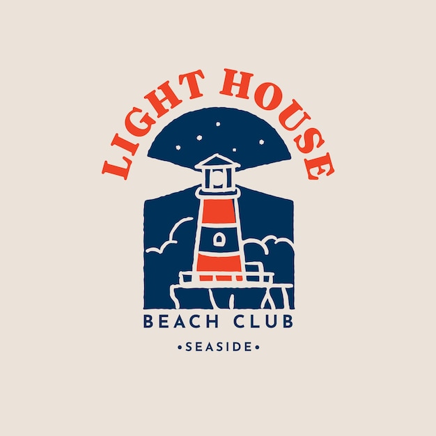 Création de logo de club de plage dessiné à la main