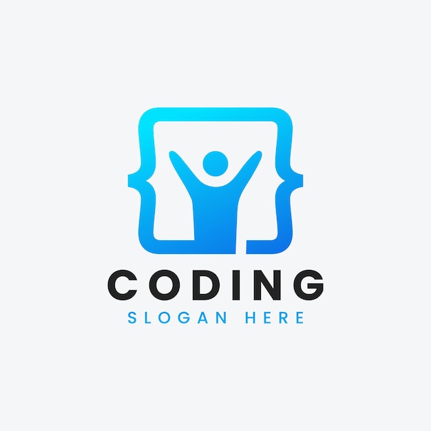 Création de logo de codage de programmation moderne abstrait créatif modèle de logo de codage dégradé coloré