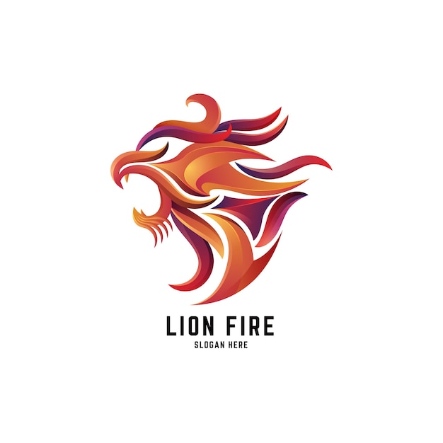 Création De Logo Coloré En Dégradé De Feu De Lion