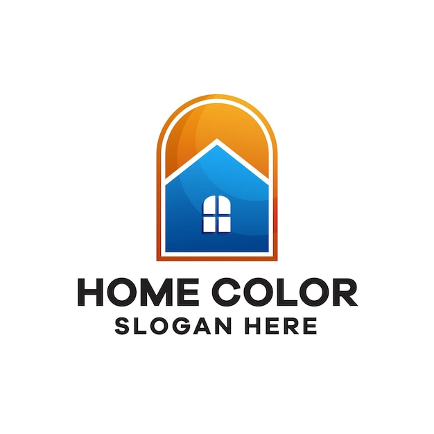 Création De Logo Coloré Dégradé Maison Minimaliste