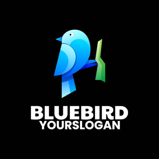 Vecteur création de logo coloré oiseau bleu créatif