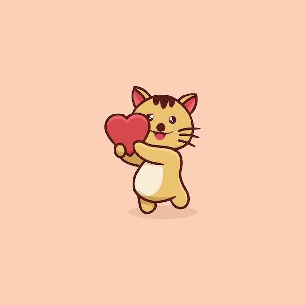 Création De Logo De Concept De Chat Mignon