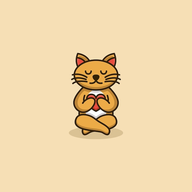 Création de logo de concept mignon chat