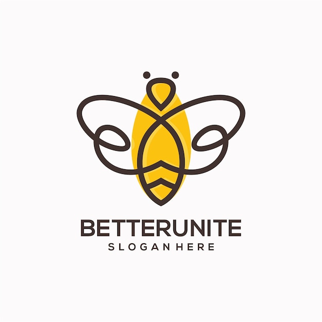 Vecteur création de logo de concepts d'abeilles